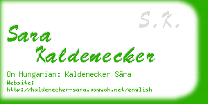 sara kaldenecker business card