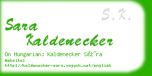 sara kaldenecker business card